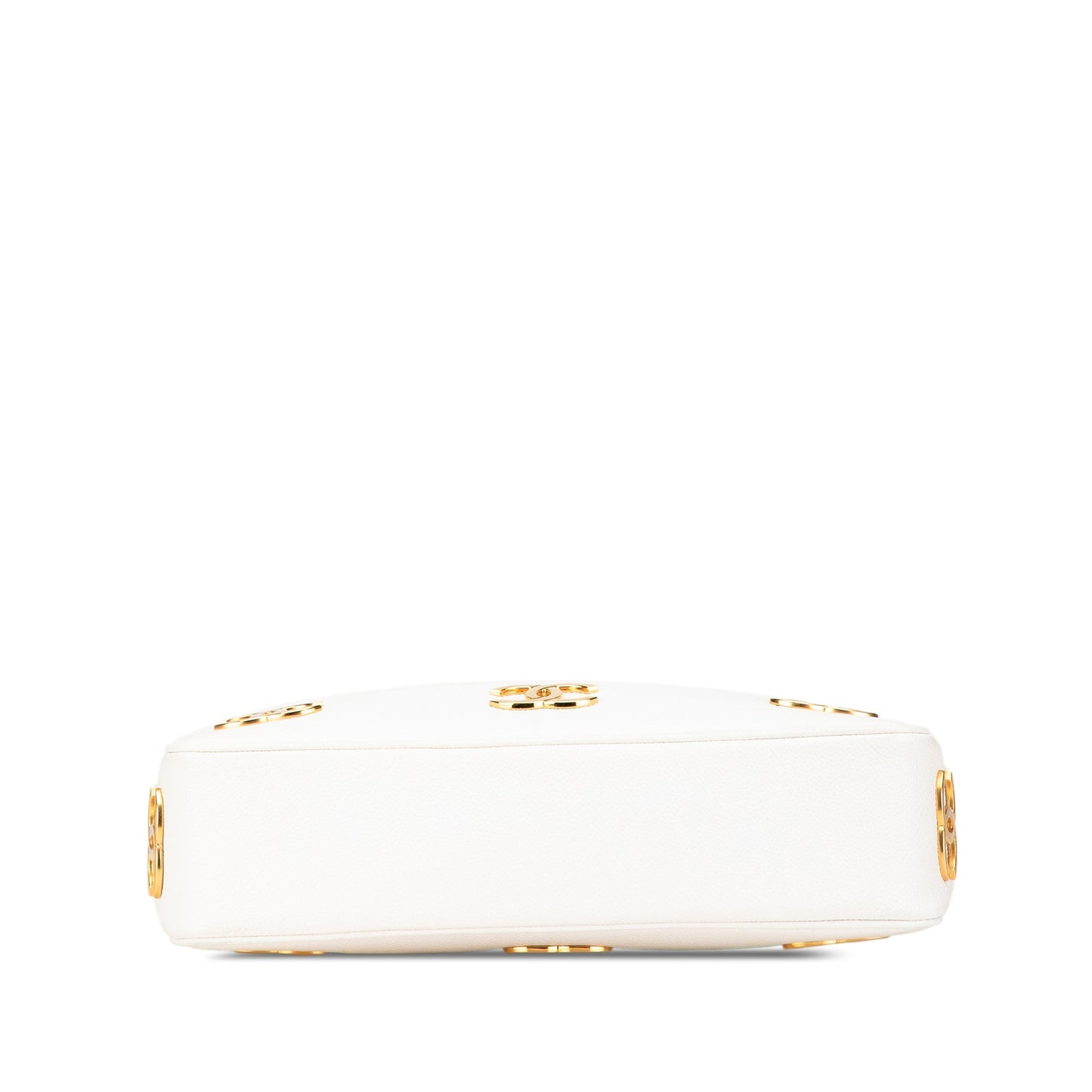 White Chanel Caviar Triple CC Tote