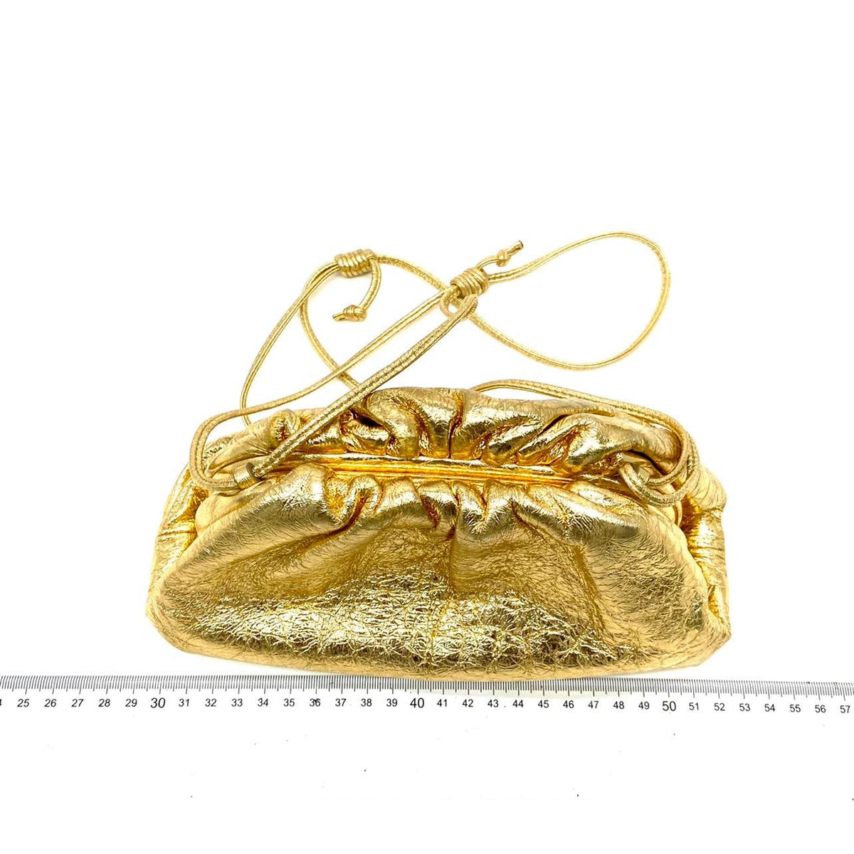 Bottega Veneta Pouch Mini Gold Lambskin Leather Crossbody Bag