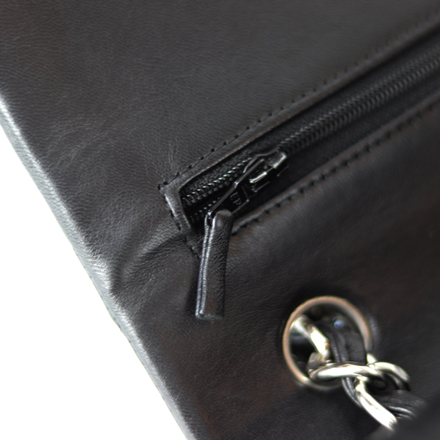 Jumbo Double Flap in Black Lambskin with SHW