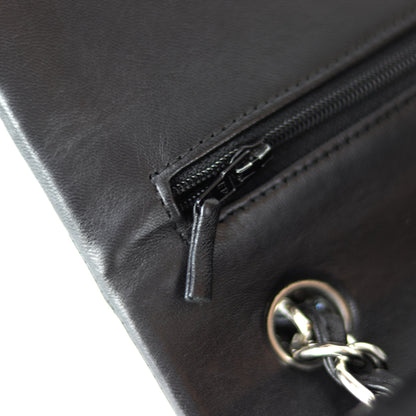 Jumbo Double Flap in Black Lambskin with SHW