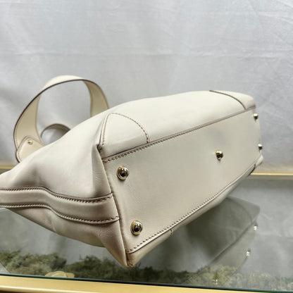 GUCCI Cream Soft Calfskin Leather Small Tote