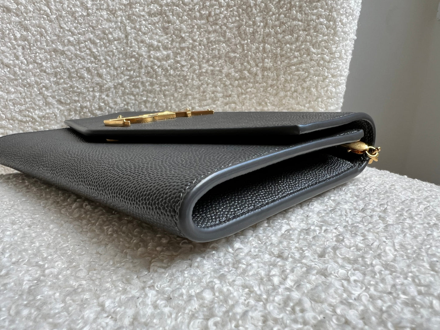 Yves Saint Laurent (YSL) Grey Uptown Chain Wallet