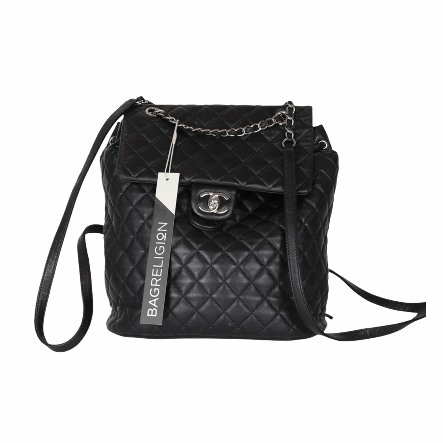 Black Quilted Urban Spirit Lambskin Large Backpack SHW