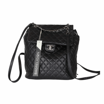 Black Quilted Urban Spirit Lambskin Large Backpack SHW