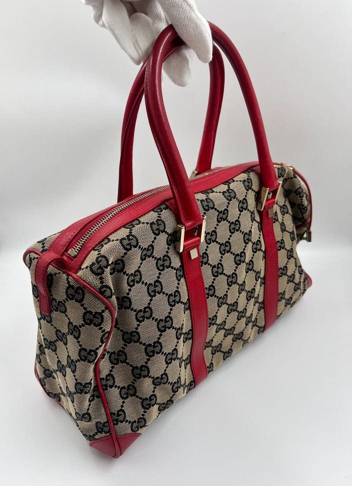 Vintage Gucci Abbey Boston Bag in GG Canvas