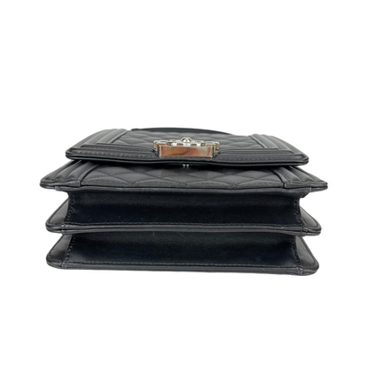 Vertical North South Boy Flap Bag in Black SHW