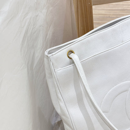 Chanel vintage cowhide tote bag