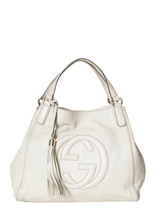 Gucci White Soho Tote Bag