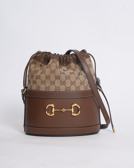 Gucci gg canvas horsebit 1955 bucket bag