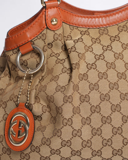 Gucci Canvas Sukey Tote in Brown