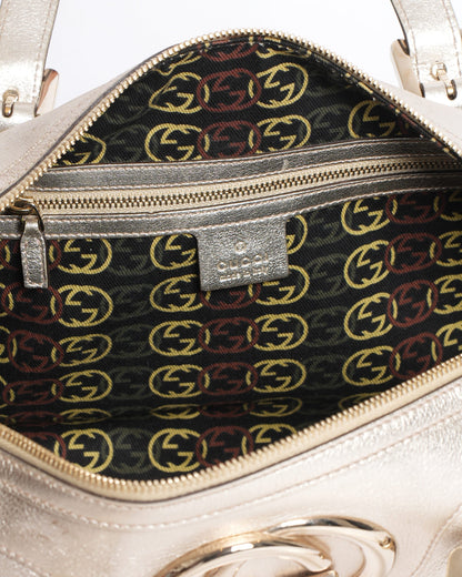 Gucci Gold-Tone Britt Boston Shoulder Bag