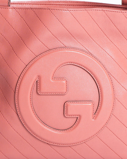 Gucci Pink Quilted Leather Blondie Shoulder Bag in Pink