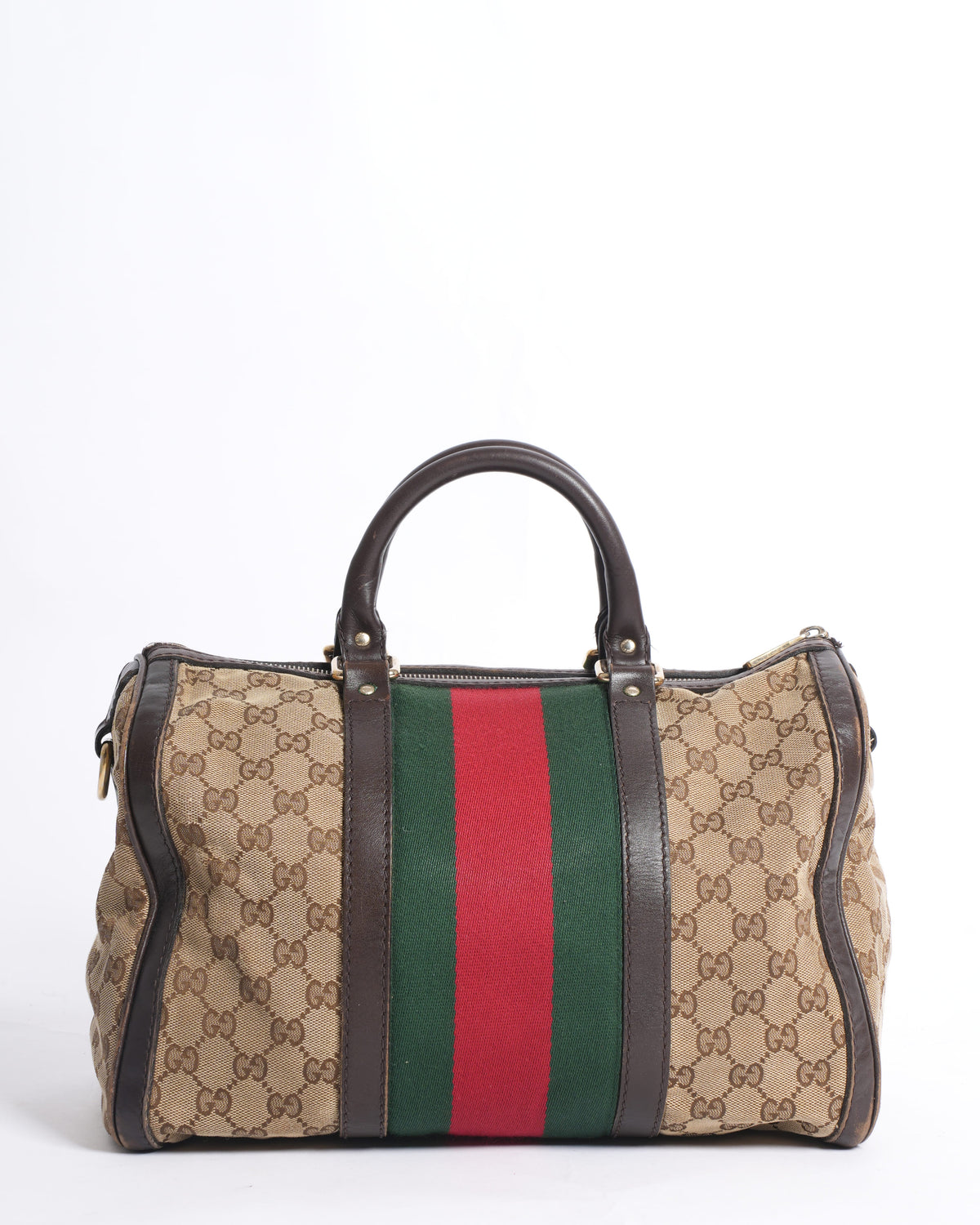 Gucci GG Canvas Web Boston Bag