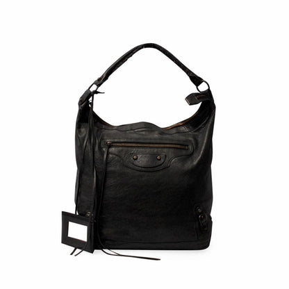 Balenciaga Leather Motor City Bag Black