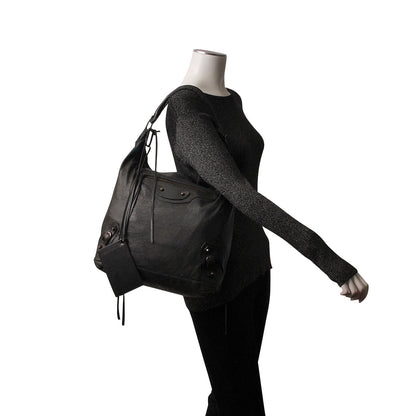 Balenciaga Leather Motor City Bag Black