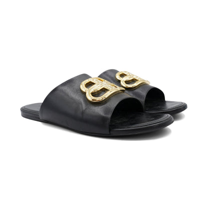 Balenciaga 'BB' Leather Mules - Women's 38