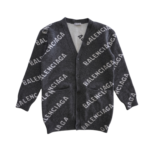 Balenciaga Monogram Wool Cardigan - Women's XS
