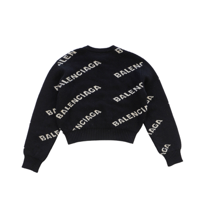 Balenciaga 'All-Over Logo' Knit Sweater - Women's S