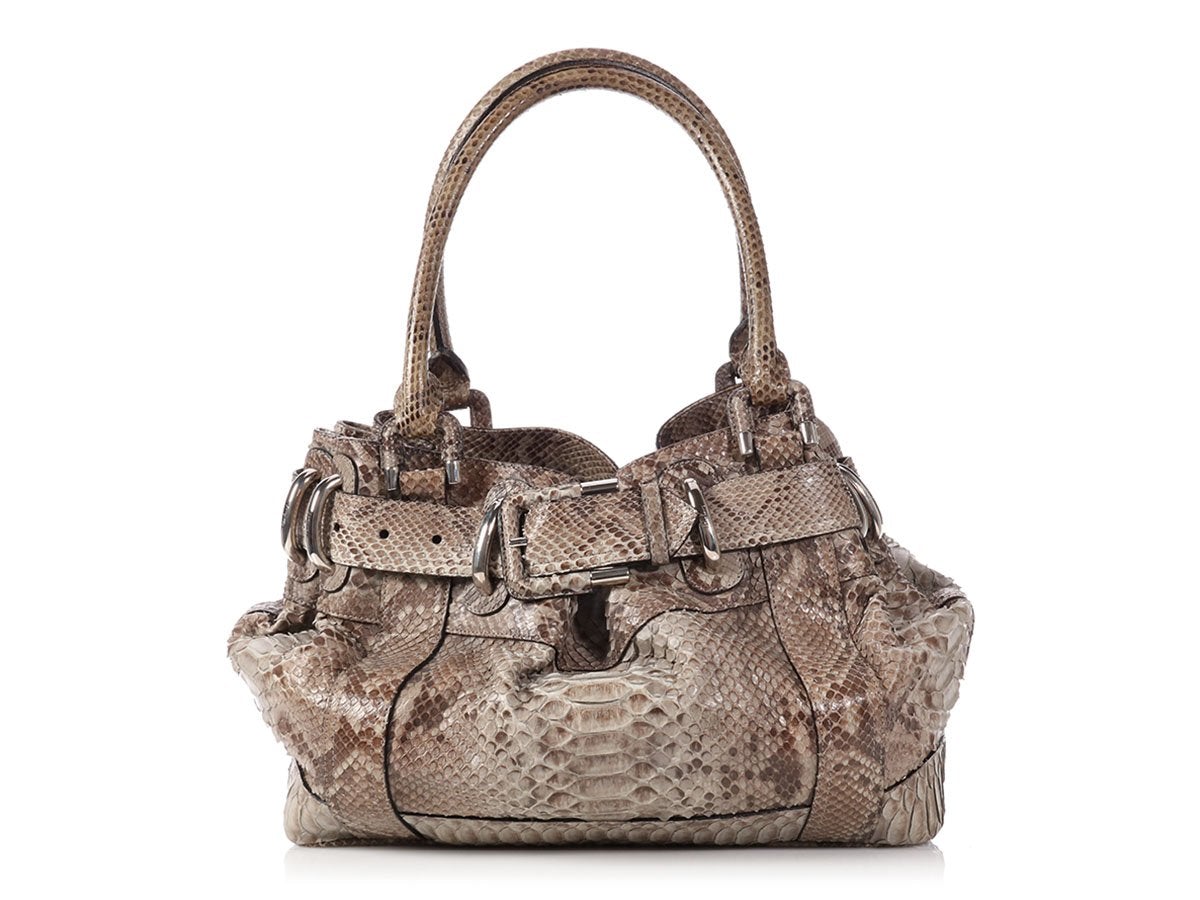 Burbe**y Large Woven Python Beaton Bag