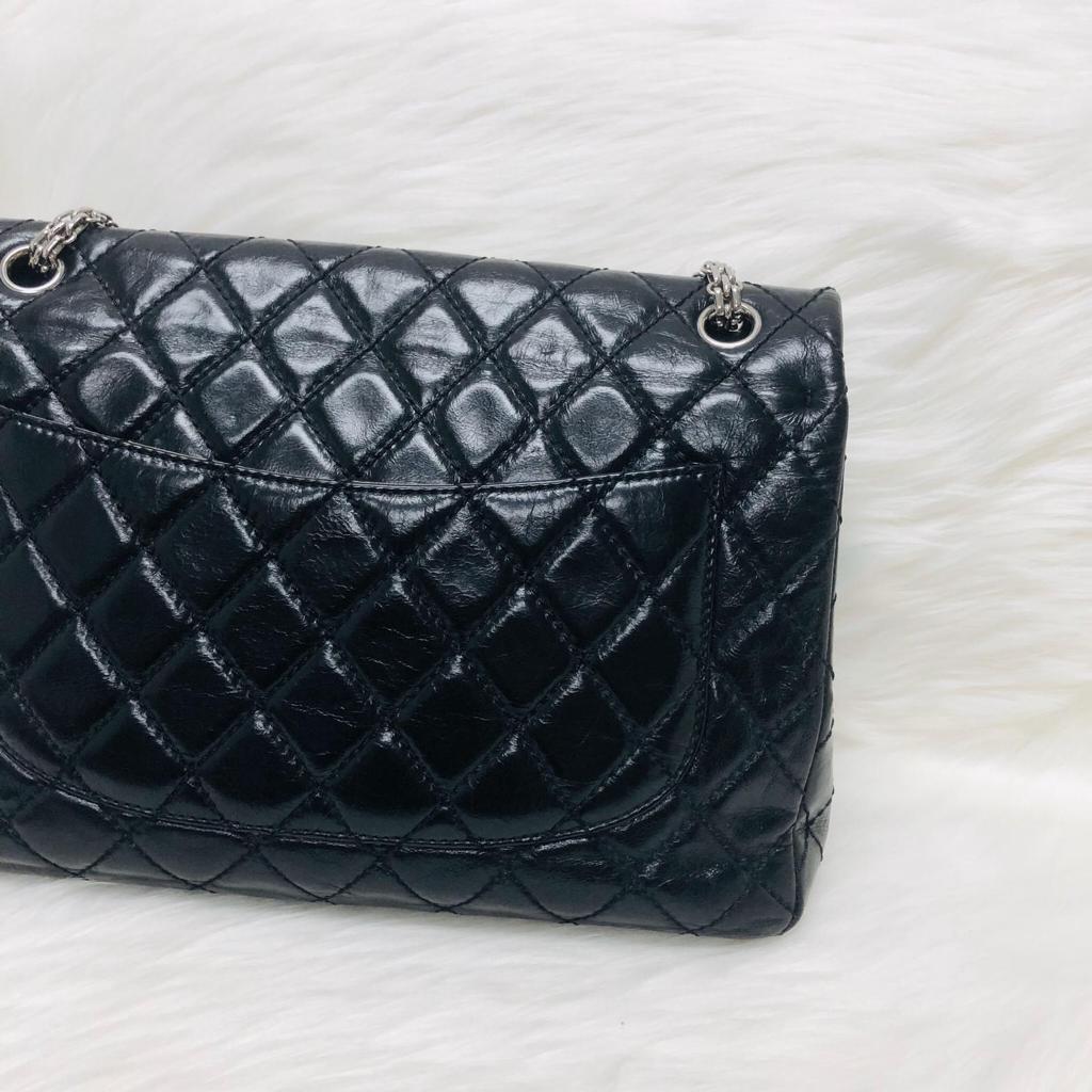 Reissue 227 Aged Calfskin Leather Black Silver Hardware