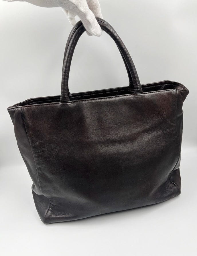 Prada Dark Brown Leather Tote