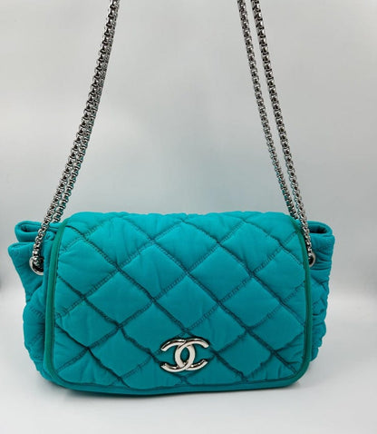 Chanel Bubble Quilted Shoulder Bag - Turquoise Blue
