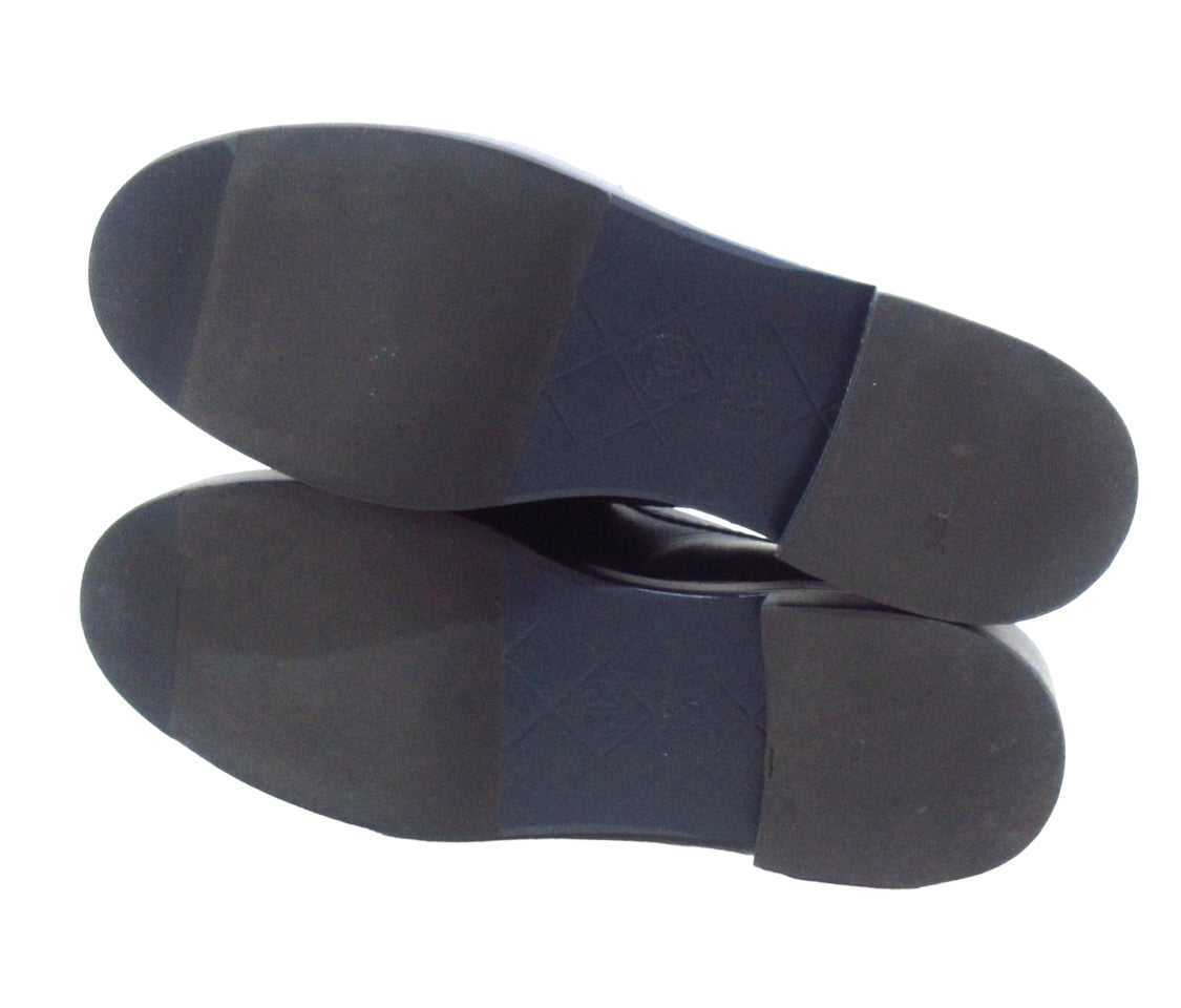 Chanel navy blue cc loafers, size 36