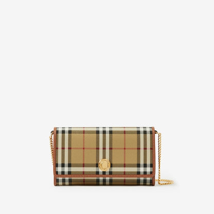 Burberry Check Chain Strap Wallet