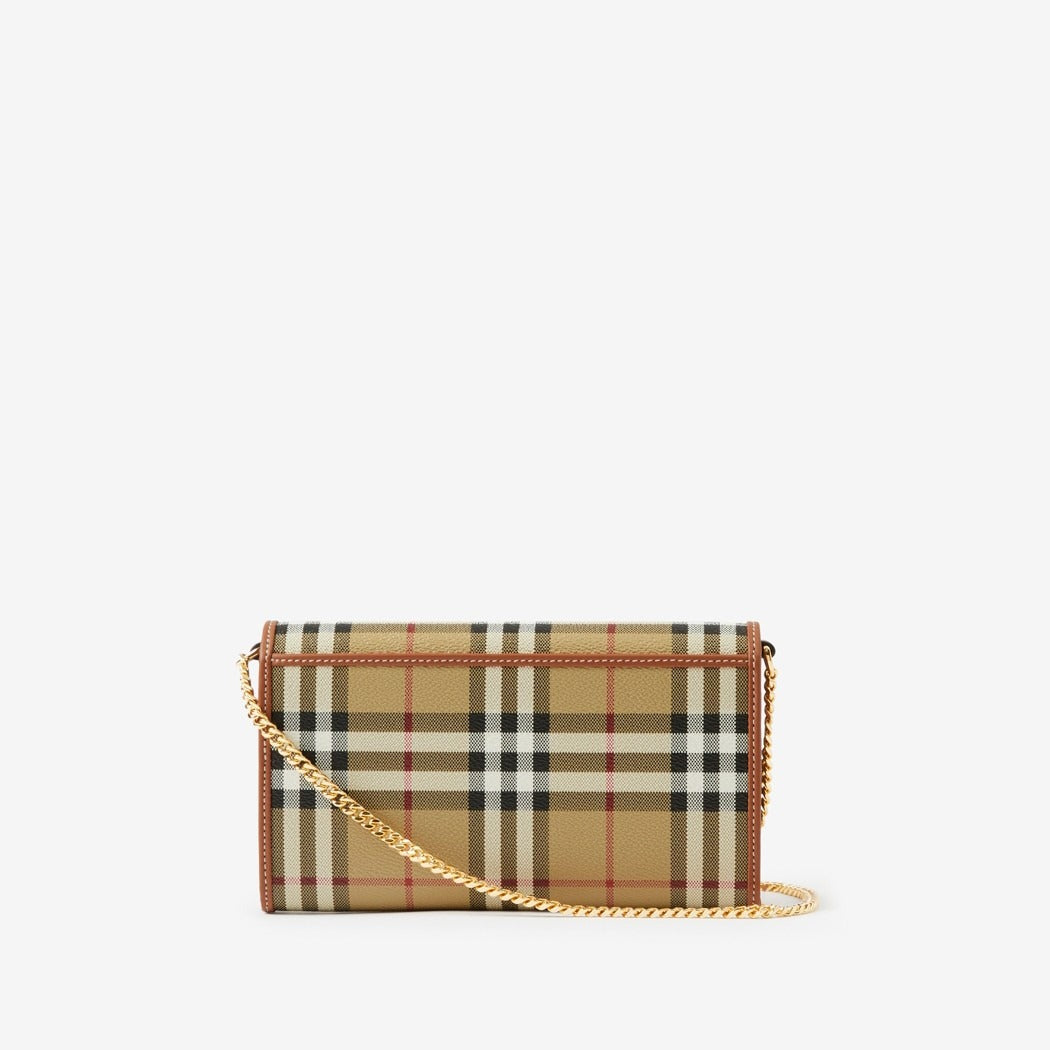 Burberry Check Chain Strap Wallet