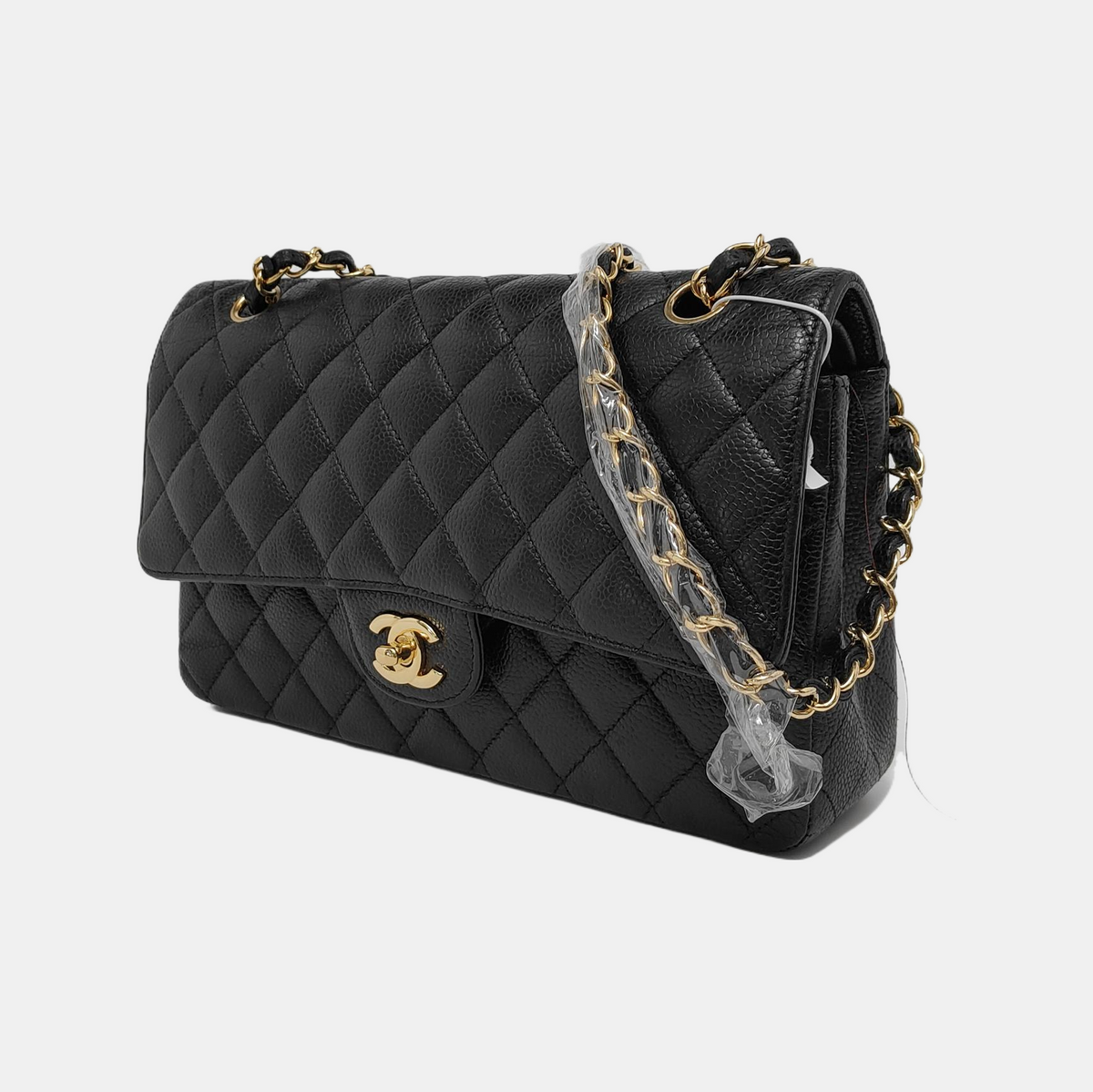 Chanel Classic Flap Medium Black Caviar Leather Gold-tone Hardware