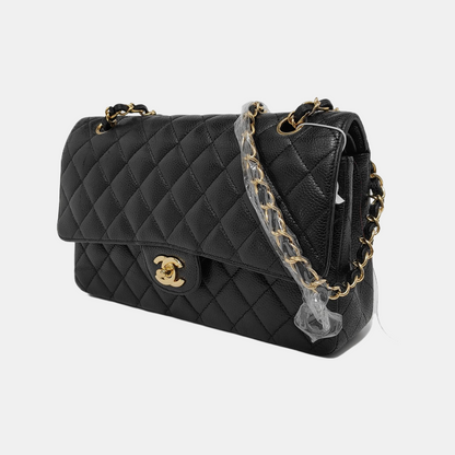 Chanel Classic Flap Medium Black Caviar Leather Gold-tone Hardware