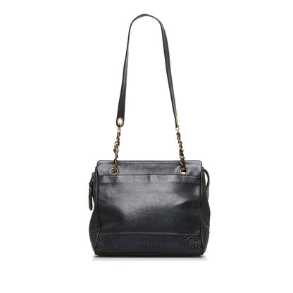 CHANEL Triple Coco Caviar Shoulder Bag