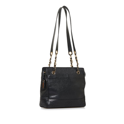 CHANEL Triple Coco Caviar Shoulder Bag