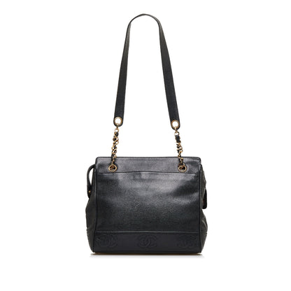 CHANEL Triple Coco Caviar Shoulder Bag