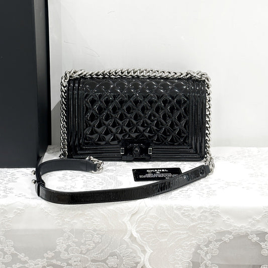 Chanel leboy patent leather bag
