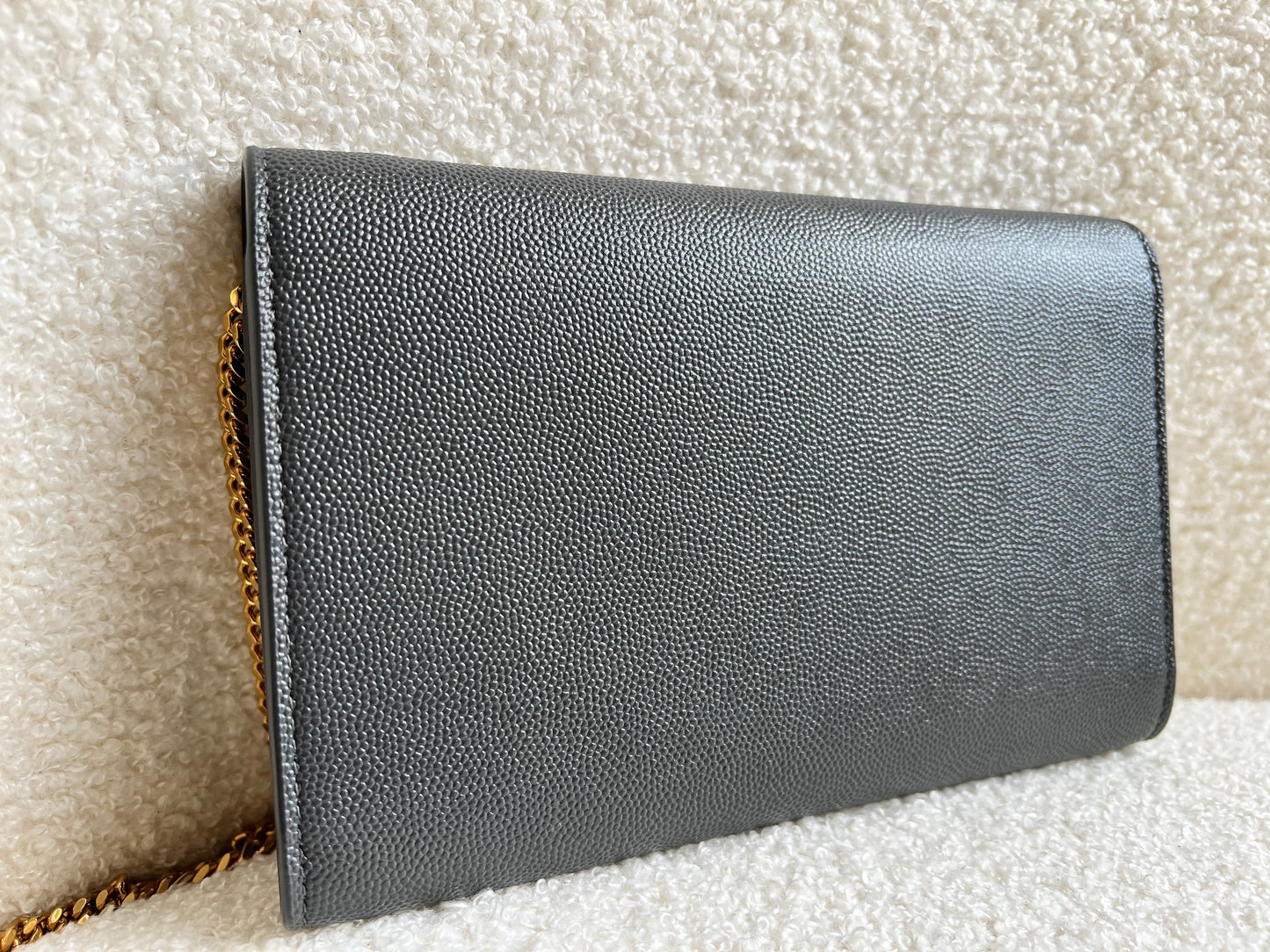 Yves Saint Laurent (YSL) Grey Uptown Chain Wallet