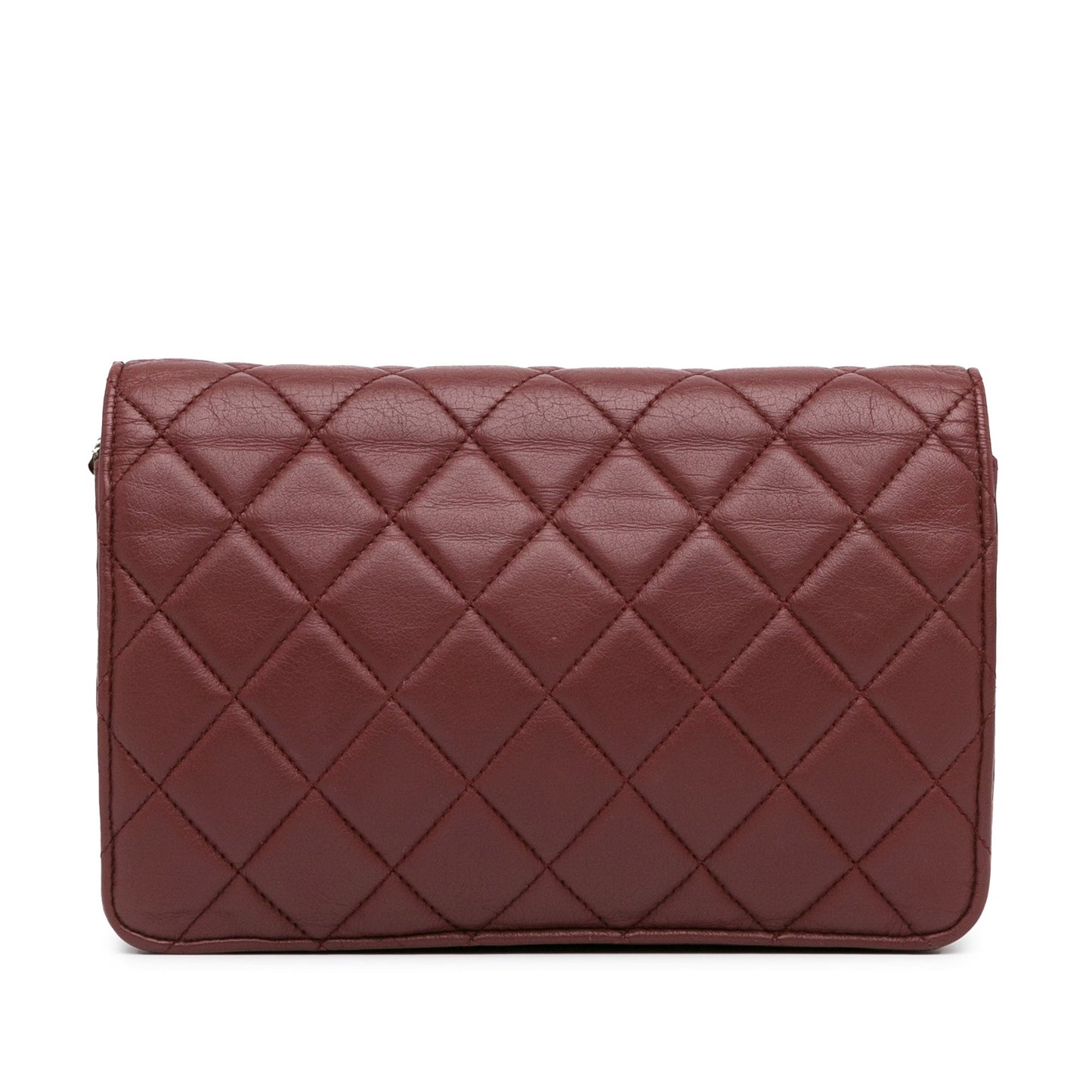 Red Chanel Classic Lambskin Wallet on Chain Crossbody Bag