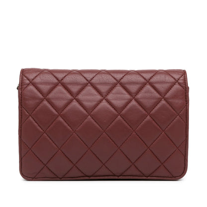 Red Chanel Classic Lambskin Wallet on Chain Crossbody Bag