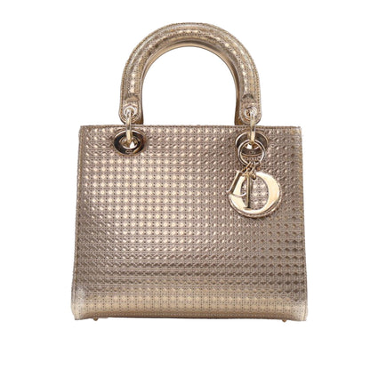 Medium Metallic Patent Microcannage Lady Dior