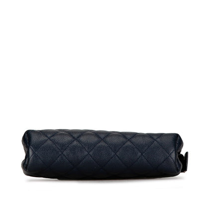 Chanel Quilted Caviar Makeup Pouch Leather Vanity Bag in Good condition