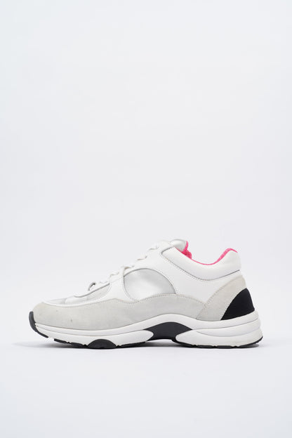 Chanel CC Logo Sneaker White   Silver   Black Suede EU 38.5 UK 5.5