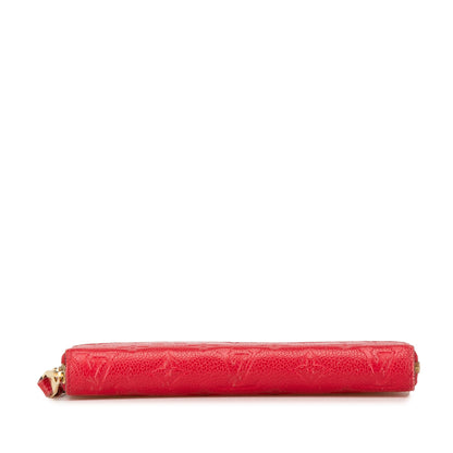 Red Louis Vuitton Monogram Empreinte Zippy Long Wallet