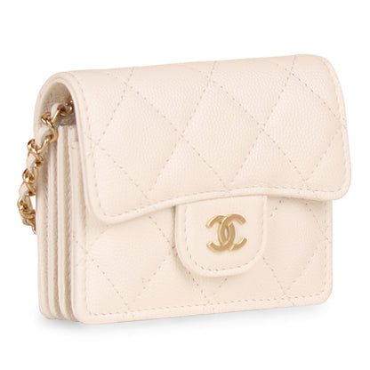 Classic Flap Card Holder with Chain