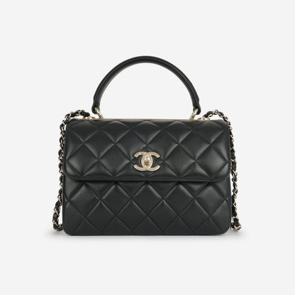 Chanel - Trendy CC Flap Bag - Small - Black Lambskin CGHW -