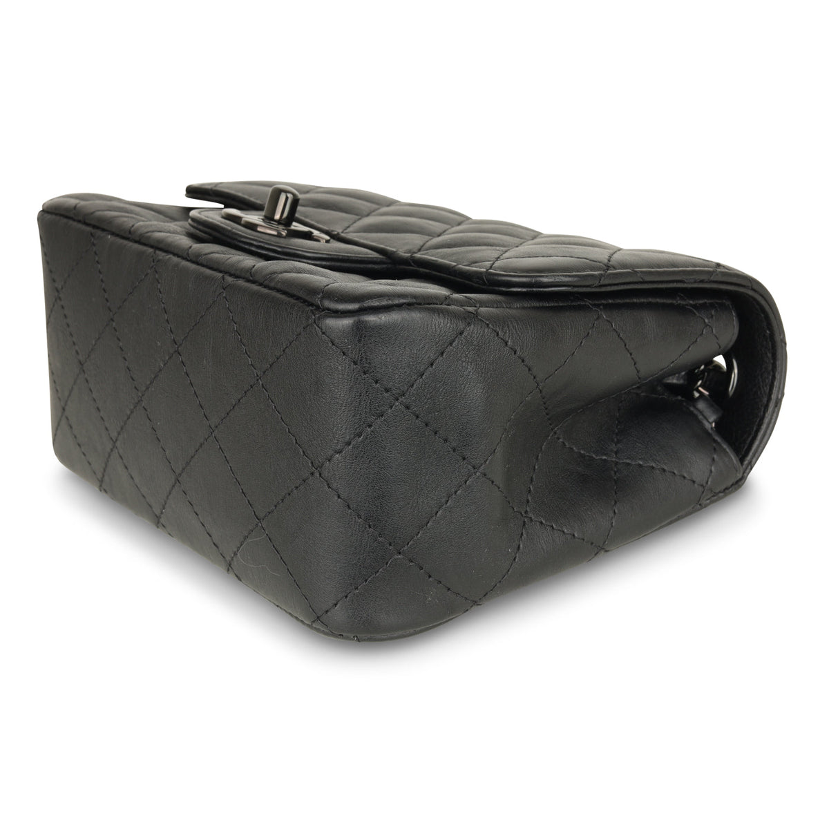 Mini Square Classic Flap - Black Calfskin