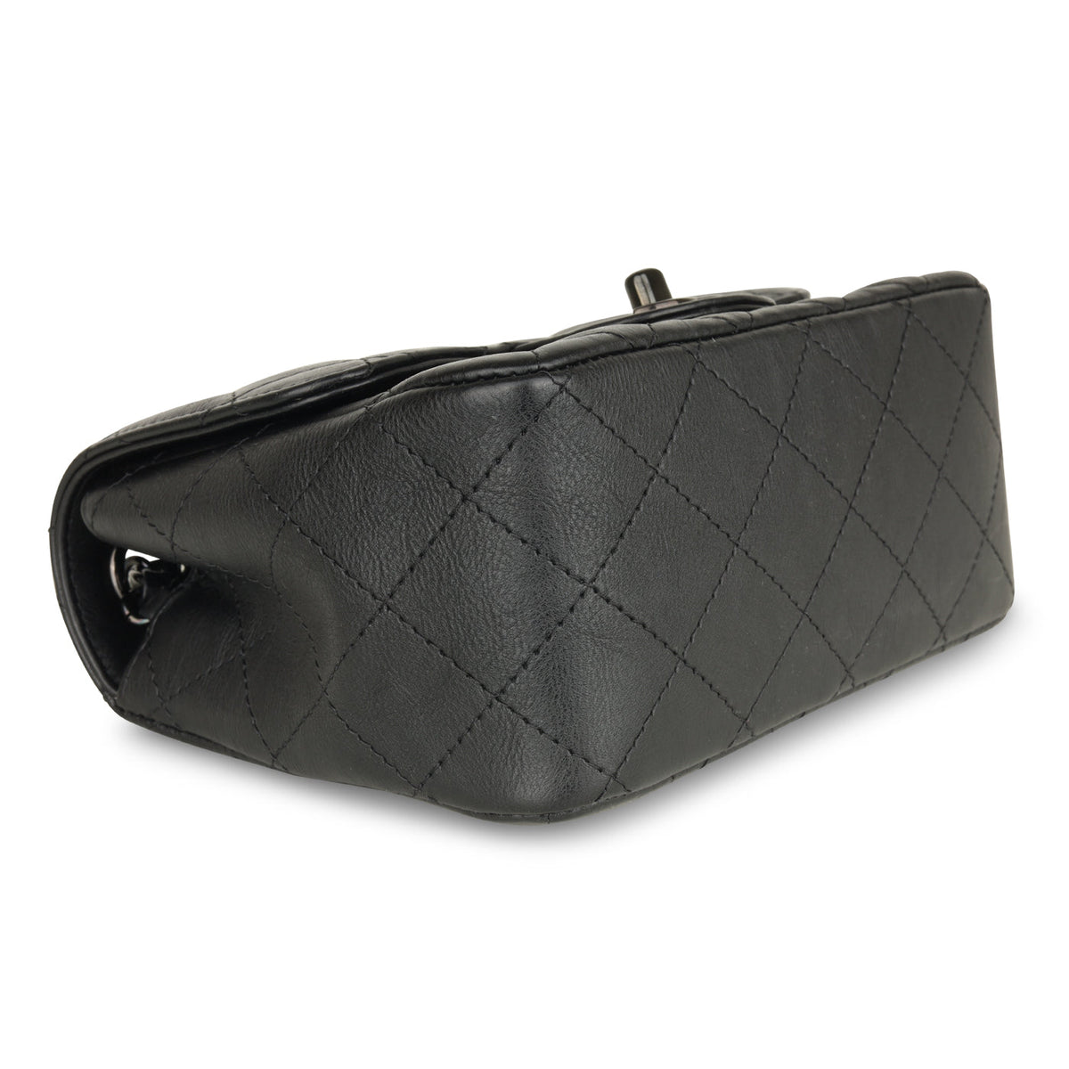Mini Square Classic Flap - Black Calfskin