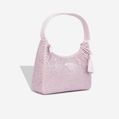 Satin Mini Bag with Crystals