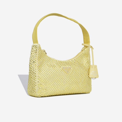 Satin Mini Bag with Crystals