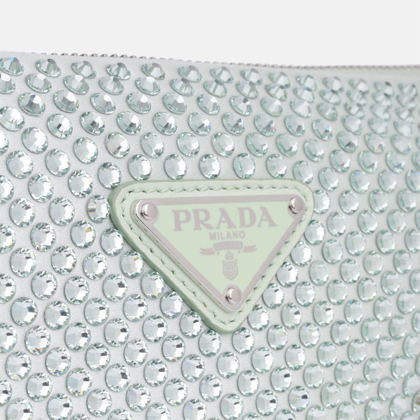 Crystal Studded Satin Pouch