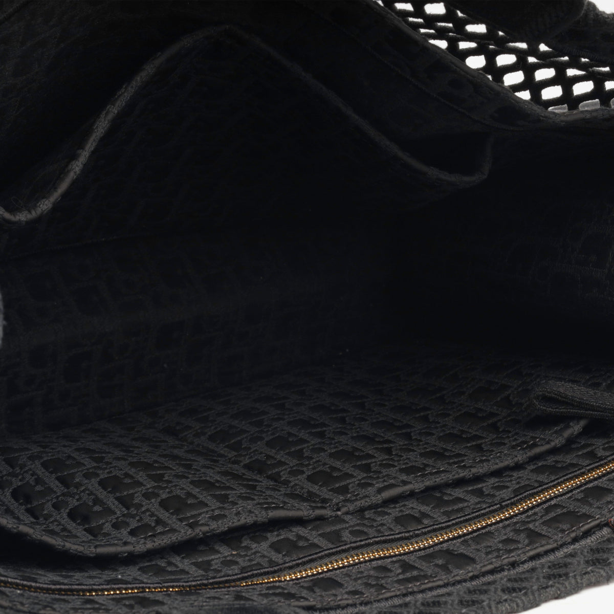 Large Book Tote - Black Mesh